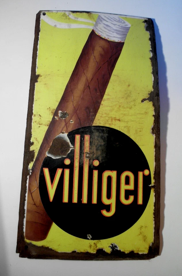 villiger * altes * Emailschild * Boos & Hahn, Ortenberg Baden * 71cm x 37cm * - Bild 2 von 4