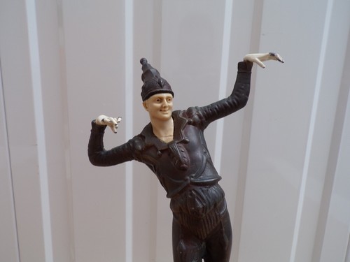 Vintage Art Deco Cast Metal Figure After D H Chiparus / Nijinsky Ballet Russes ? - Foto 8 di 24