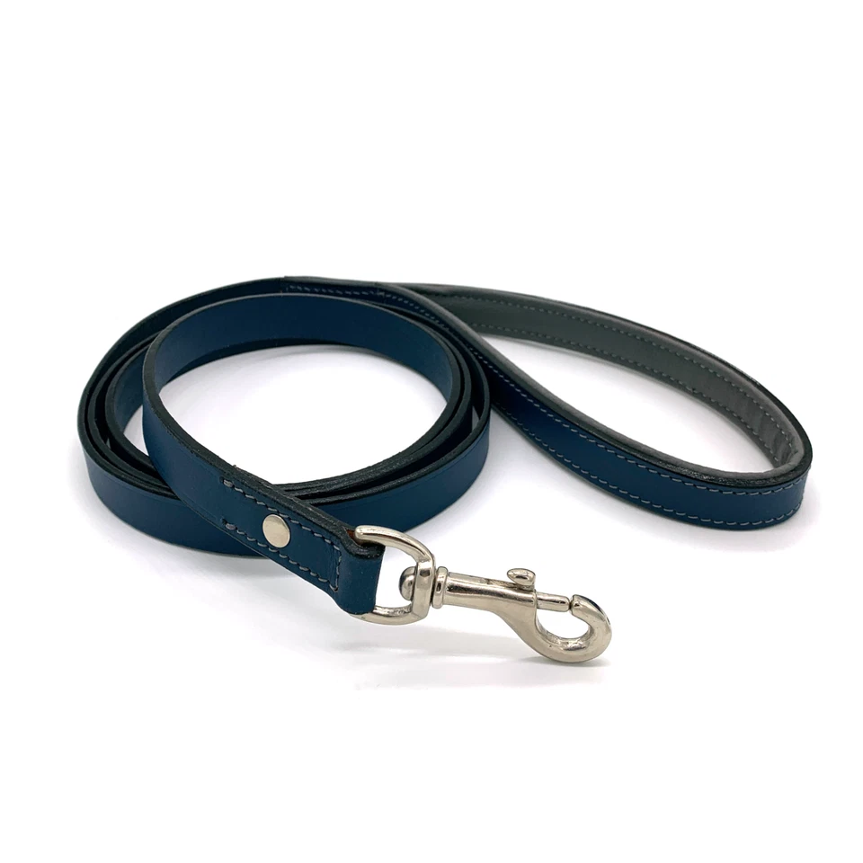 Correa de cuero para perro de 6 pies con mango acolchado brida de grano completo de cuero de 3/4" de ancho Foto 4 de 4