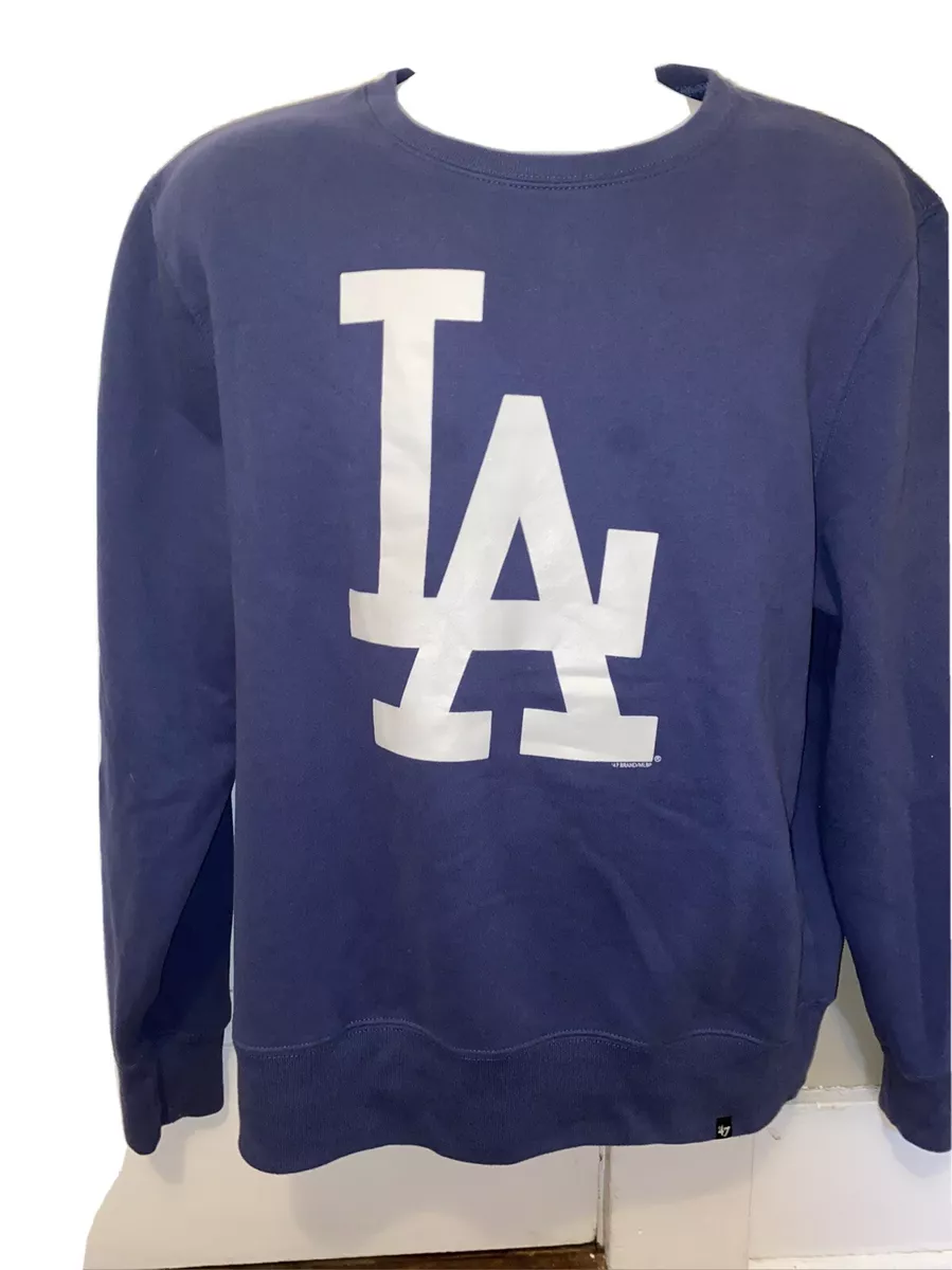 LOS ANGELES DODGERS Sweatshirt Crew Neck 47 BRAND Blue MLB World Champion  Soft