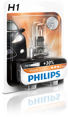 H1 Birne PHILIPS 55 Watt 12258 P14.5s 55W Scheinwerfer Lampe Vision +30% Leuchte