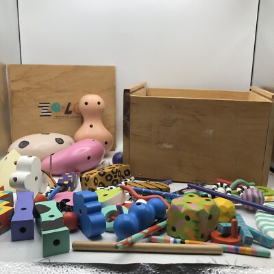 Original ZOLO Wooden Toy Set Wood Vintage Higashi Glaser Design 