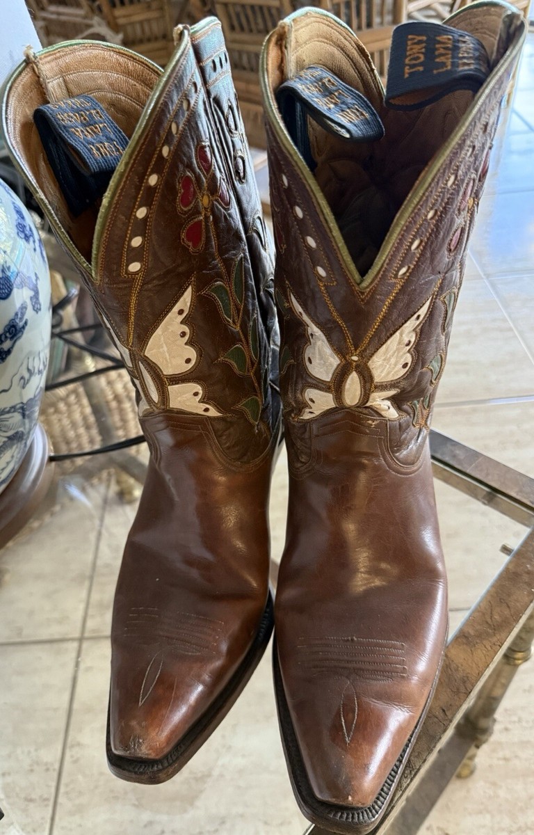 1940's MENS VINTAGE TONY LAMA CUSTOM HANDMADE PEEWEE COWBOY BOOTS