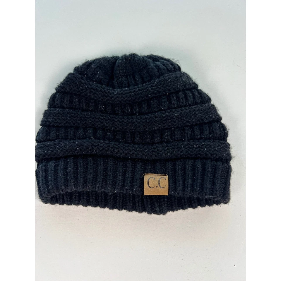 Lote de 4 CC Gorros Sombreros Invierno Cálidos Tejido Sombreros Leopardo Chenilla Acanalados Negro Foto 2 de 4