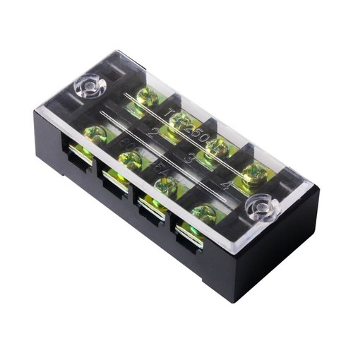5pcs Dual Row 4-Position Screw Terminal Strip 600V 25A Wire Connectors US - Picture 3 of 8