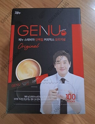 100pcs Genu Stevia Protein Coffee Zero Sugar 9.8g Korea Tea Cafe Beverage Kpop B