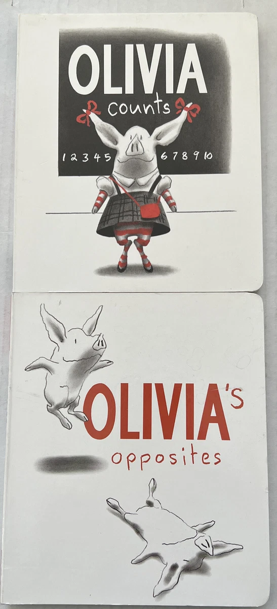 Olivia Counts & Olivia s Opposites 2 Book Set Board Books Like New