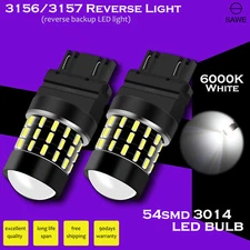 2 x SAWE LED Backup Reverse Lights Bulb 3156 3157 6000K White 2200LM For GMC
