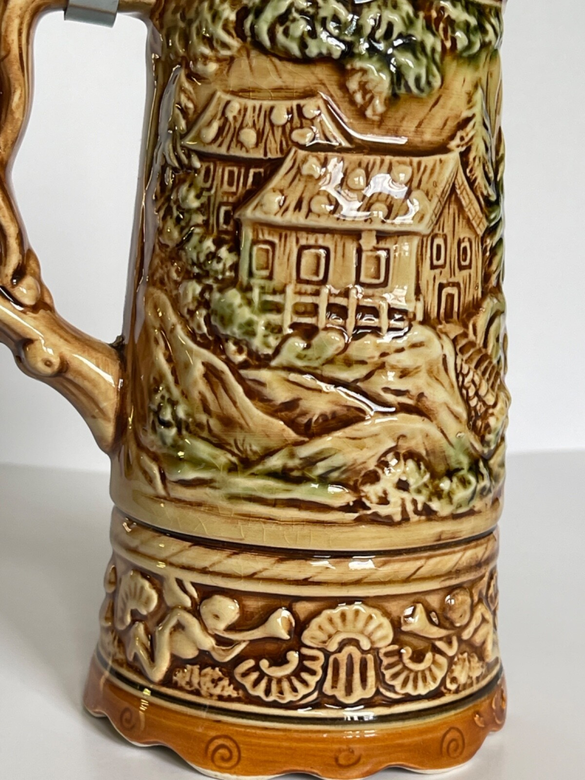 Vintage Lidded Beer Stein Music Box Porcelain How Dry I Am Made in