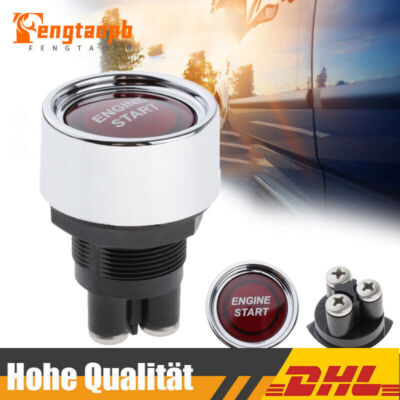 Universal KFZ Auto 12V 50A Drücken Sie den Start-Zündschalter 3 pins Rot LED DHL