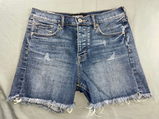 Express 'Midi Vintage High Rise' Cutoff Stretch Denim Jean Shorts. Women's 2 GUC