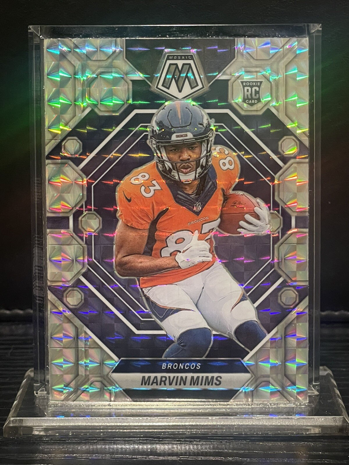 Marvin Mims 2023 Panini Mosaic Silver Rookie Card #346 Broncos