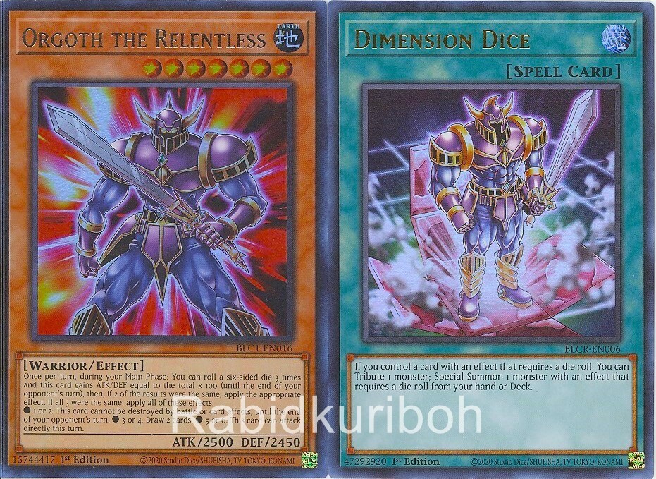 Yugioh Orgoth the Relentless + Dimension Dice - All Holos Set Yugioh Orgoth the Relentless + Dimension Dice - All Holos Set