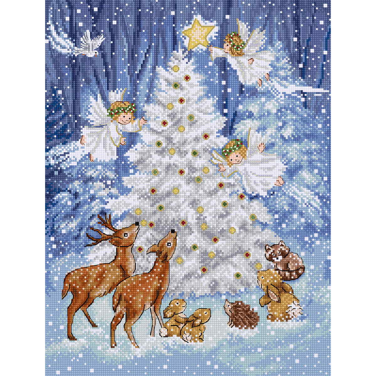 Letistitch counted cross stitch kit ""Angel in Wood"", 24x32cm, DIY