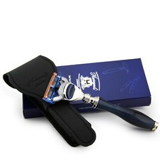 Best Luxury Shaving Kit 2 Piece  100 Leather Cover Case With 5 Edge Razor