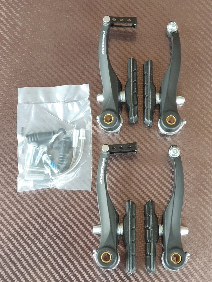 PROMAX (Alloy) V BRAKES (Front + Rear) Mountain Bike BMX Hybrid + Pads + Bolts - Image 2 of 4