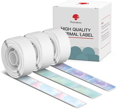 3Roll Phomemo Label Printer Tape Starry Sky Pattern Sticker Label for D30 Q30S