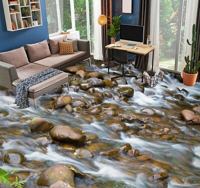 3D Stone River 1563 Fußboden Wandbild Unentschied BildTapete Familie DE Zoe