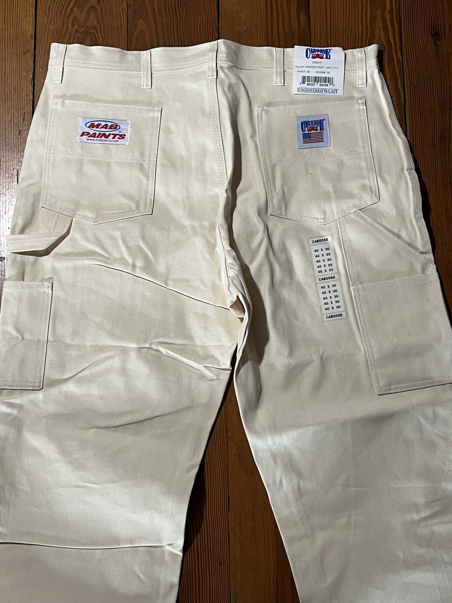 80s USA製 CABOOSE ペインターパンツ W36 L32 クリーム Vtg Caboose Ivory Painter Pants Heavy Pants 40x30 8 Pockets 1 Loop