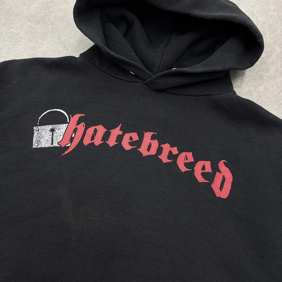 Moletom com capuz vintage Hatebreed Chained Earth Band preto M RARO hardcore metalcore Y2K - Imagem 2 de 4