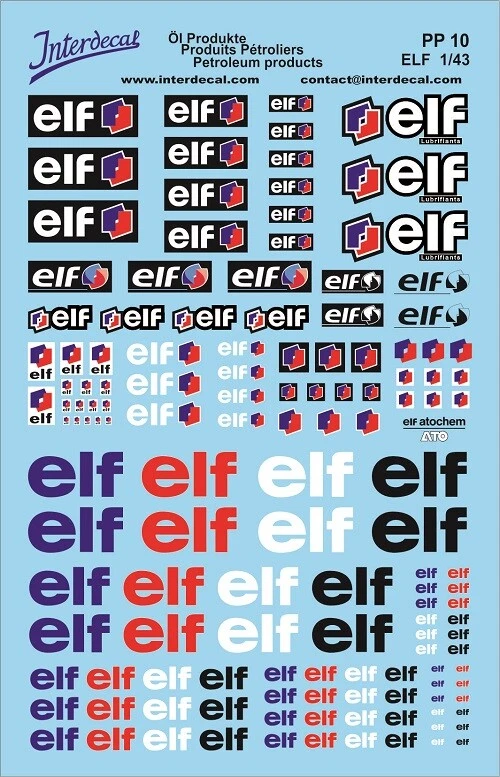 Produits Pétroliers 10 1/43 Décalcomanies 120x85mm INTERDECAL