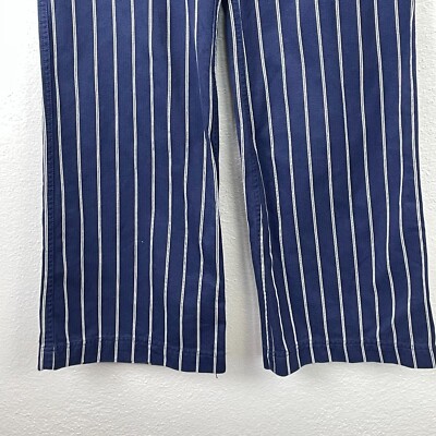 Tommy Hilfiger Women's Navy Striped 100% Cotton Wide Leg