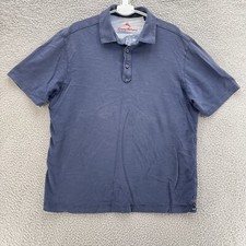 Tommy Bahama Polo Shirt Men Medium Blue 100 Pima Cotton Casual Comfort Beach 