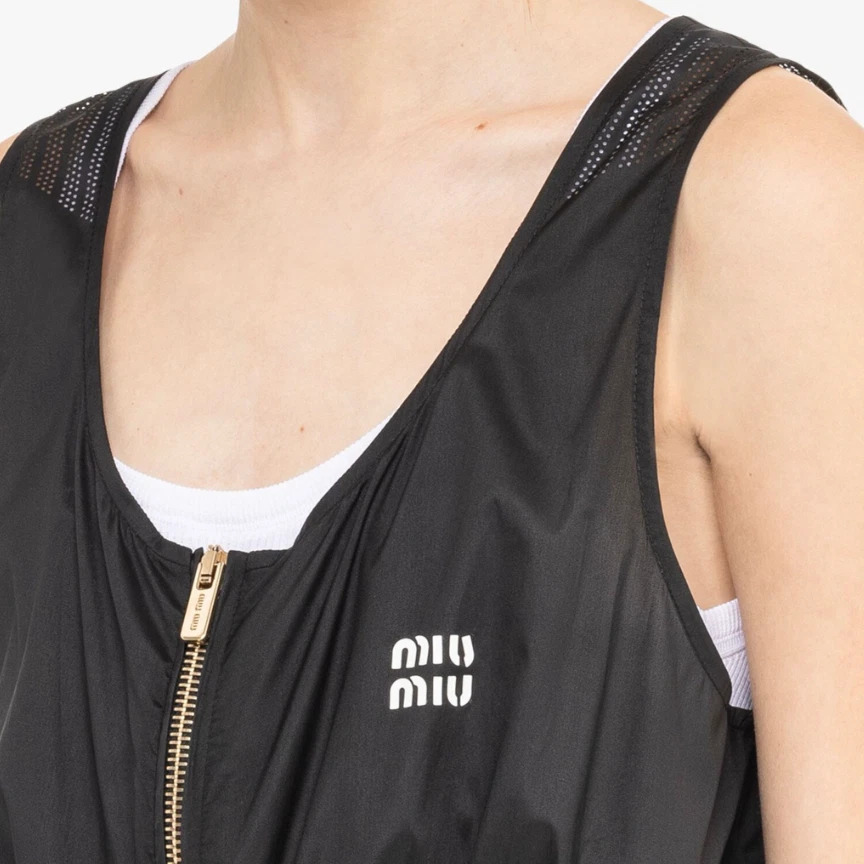 Tuta pantalone MIU MIU nero nylon tecnico seta taglia 6 IT 42 $3150