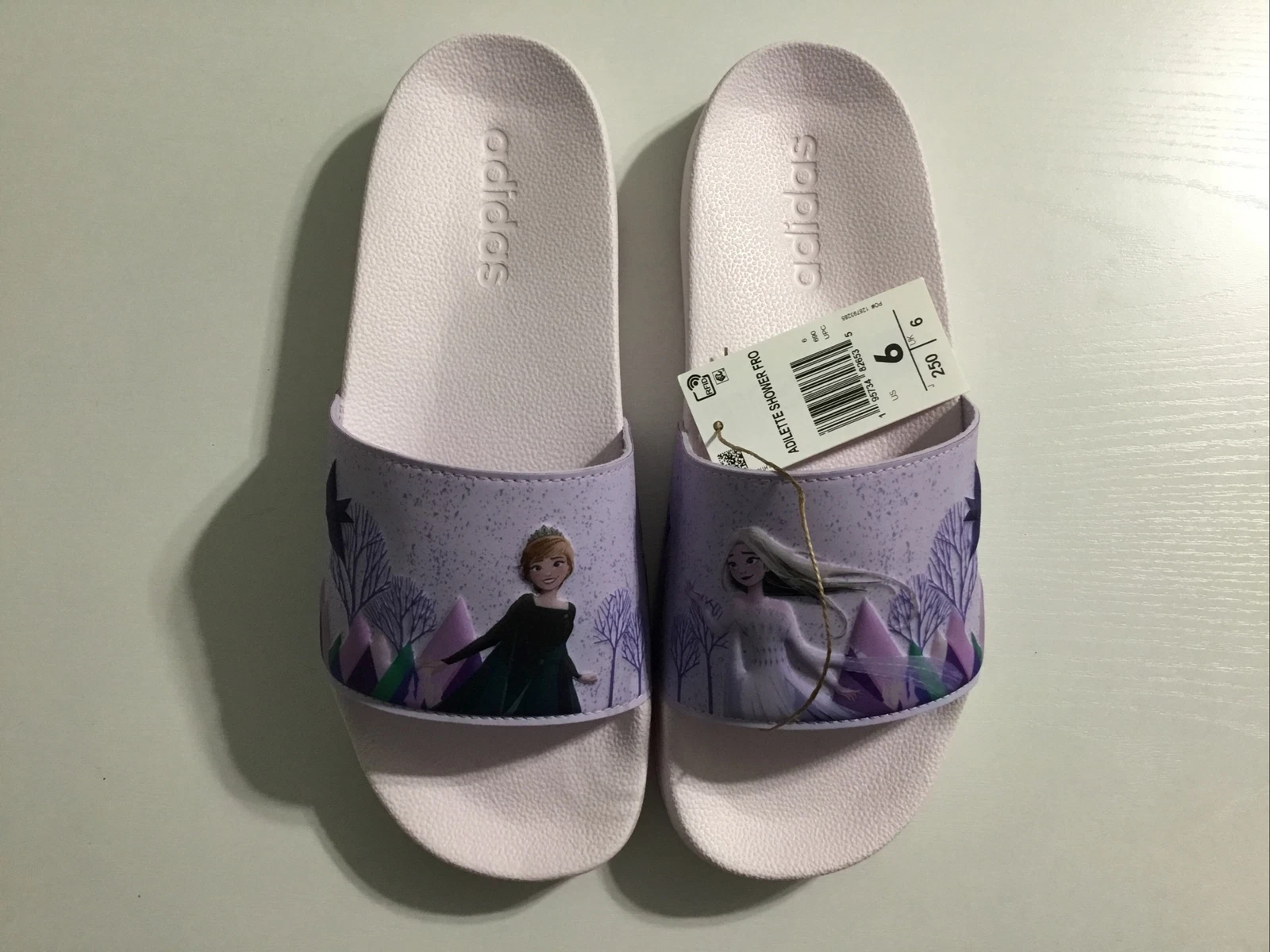 Sandali Adidas Adilette Frozen Anna Elsa Doccia Slides Bambini 6