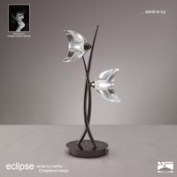 Eclipse Table Lamp 2 Light Black Chrome Eclipse Table Lamp 2 Light Black Chrome