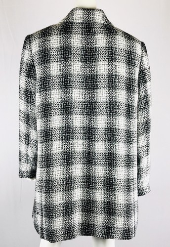 YVOS Women's Jacket Coat Size 18W Fully Lined 3 Buttons Pockets Black White Gray - Picture 3 of 10