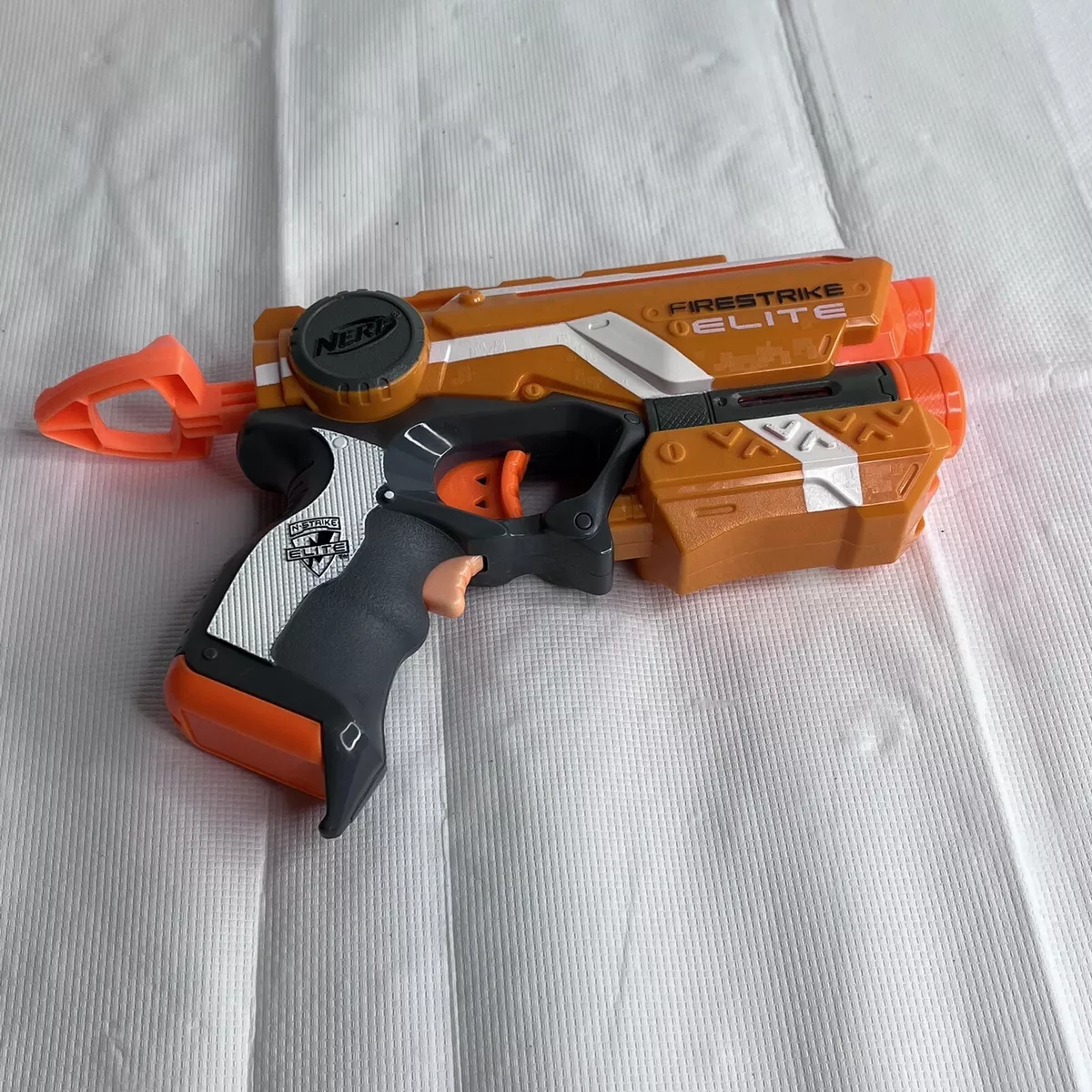 Nerf N-Strike Elite Firestrike Blaster Pistol Dart Orange Gun Tested Works  Laser