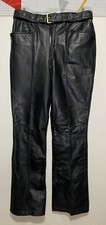 Vintage 50s Leather Pants 32x31 Rockabilly Motorcycle Hide Pleated Yugoslavia