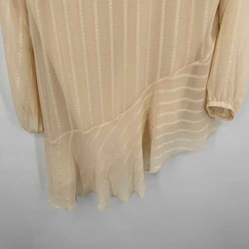 Soft Surroundings Tunic Top Women's Small Off White Lined Sheer Asymmetrical Hem - Picture 4 of 9