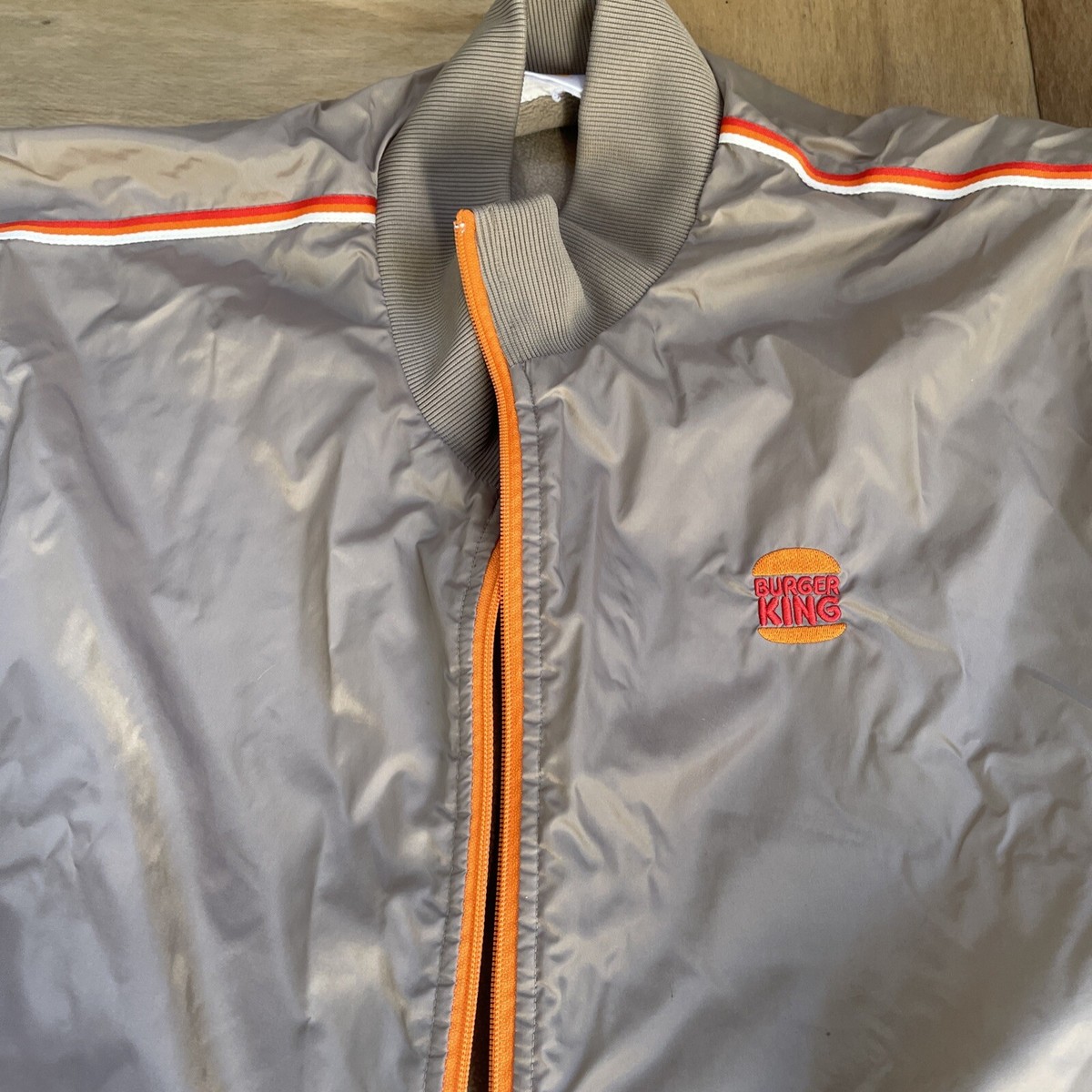 Burger King Employee Bomber Jacket Mens Medium Tan | eBay