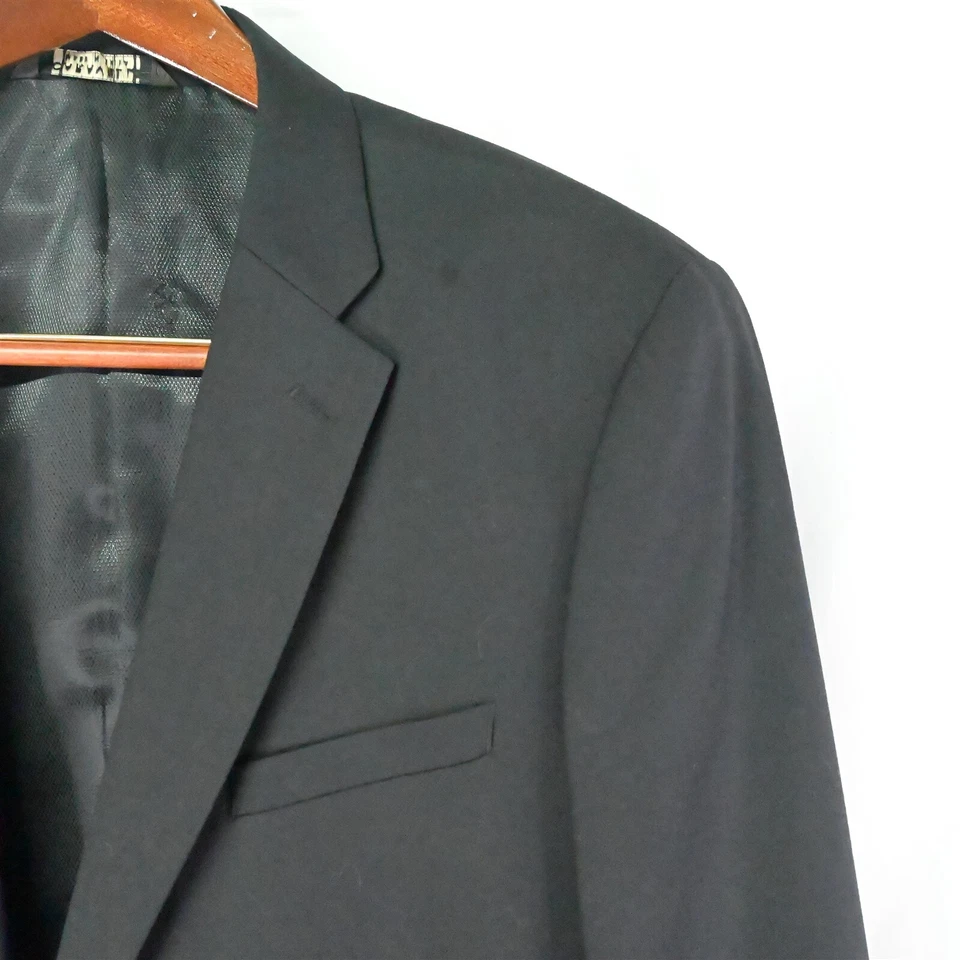 Caravelli 44L | 36x32 Negro Kelly 0P Superior 150s 2Btn Hombre Traje Chaqueta Pantalones Foto 2 de 4