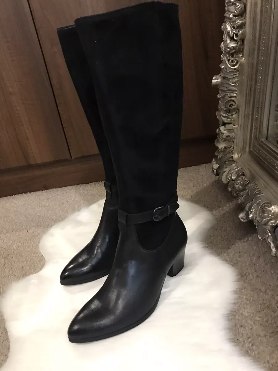Gabor black top suede boots