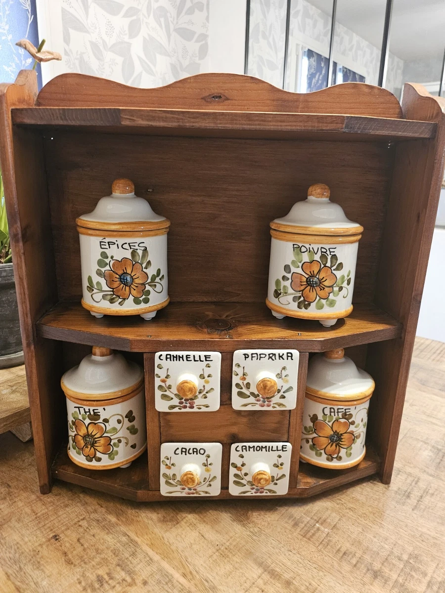 Pot à épices Vintage Italien En Céramique – Décor Peint à La Main, Motif Oiseau (années 50/60)