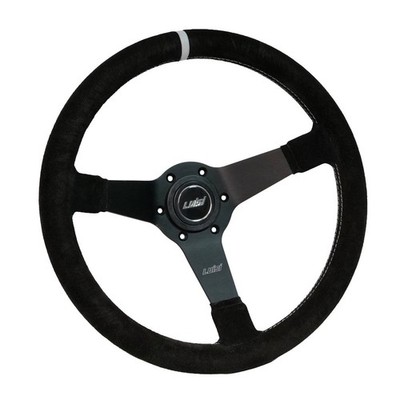 Luisi Mirage Corsa Sportlenkrad Wildleder schwarz / grau geschüsselt & mit TÜV