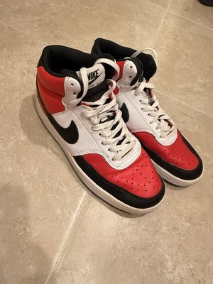 Nike Court Vision Mid Satin Red/Black/White Bulls DM1186-600 Men's Size 8.5