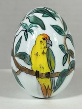 Alan Traynor Hand Painted Wood Yellow Tropical Bird Sun Conure Parakeet Signed