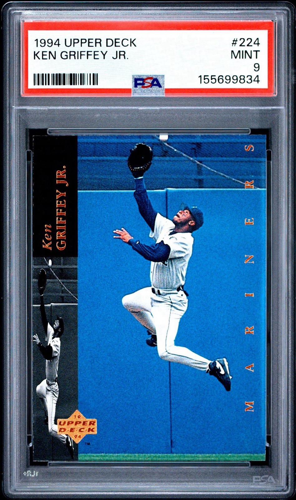 👑 1994 UD #224 KEN GRIFFEY JR. 💎 PSA 9 🔥 ROY/MVP/HOF 📈 "THE KID" 🍊 LOW POP