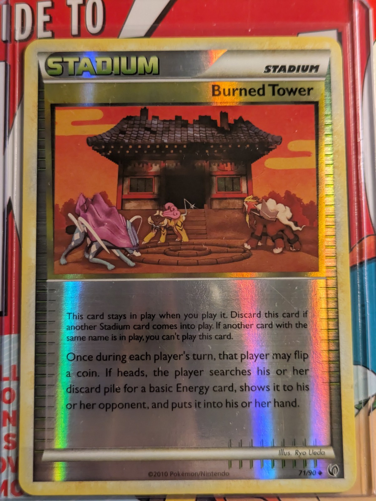 Pokémon TCG Burned Tower Stadium HS-Undaunted 71/90 Reverse Holo LP