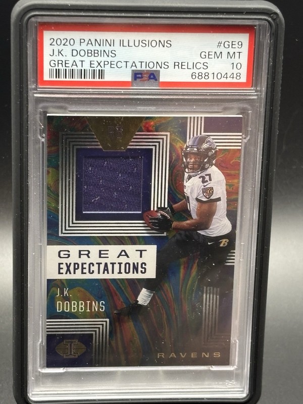 2020 Panini Illusions - Great Expectations Relics J.K. Dobbins #GE9 PSA 10
