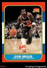 1986-87 Fleer #26 Clyde Drexler RC ROOKIE Blazers HOF
