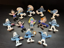 SMURFS Figures Lot of 13 McDonalds Toys Peyo 3” PVC Cake Toppers Collectible 