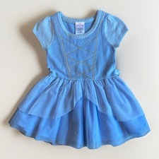 Disney Princess Cinderella Knit Tulle Dress Toddler 2T Blue Fairytale Costume