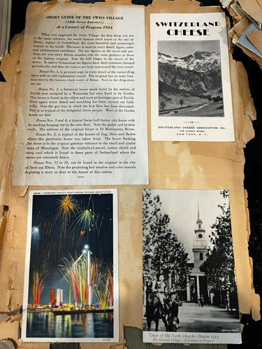 Vintage Scrapbook 1930s filled w Ephemera Automotive Railroad Century of progres - Picture 4 of 18