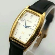 Seiko Neue Gold Tonneau-shaped Ladies' Watch with Blue Hands (Working)