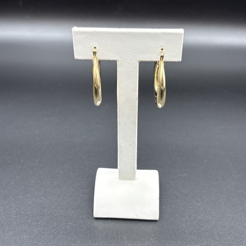 Orecchini a cerchio design oro giallo 14 carati 4 grammi GCJ George Carter Jessop 29 mm - Foto 5 di 7